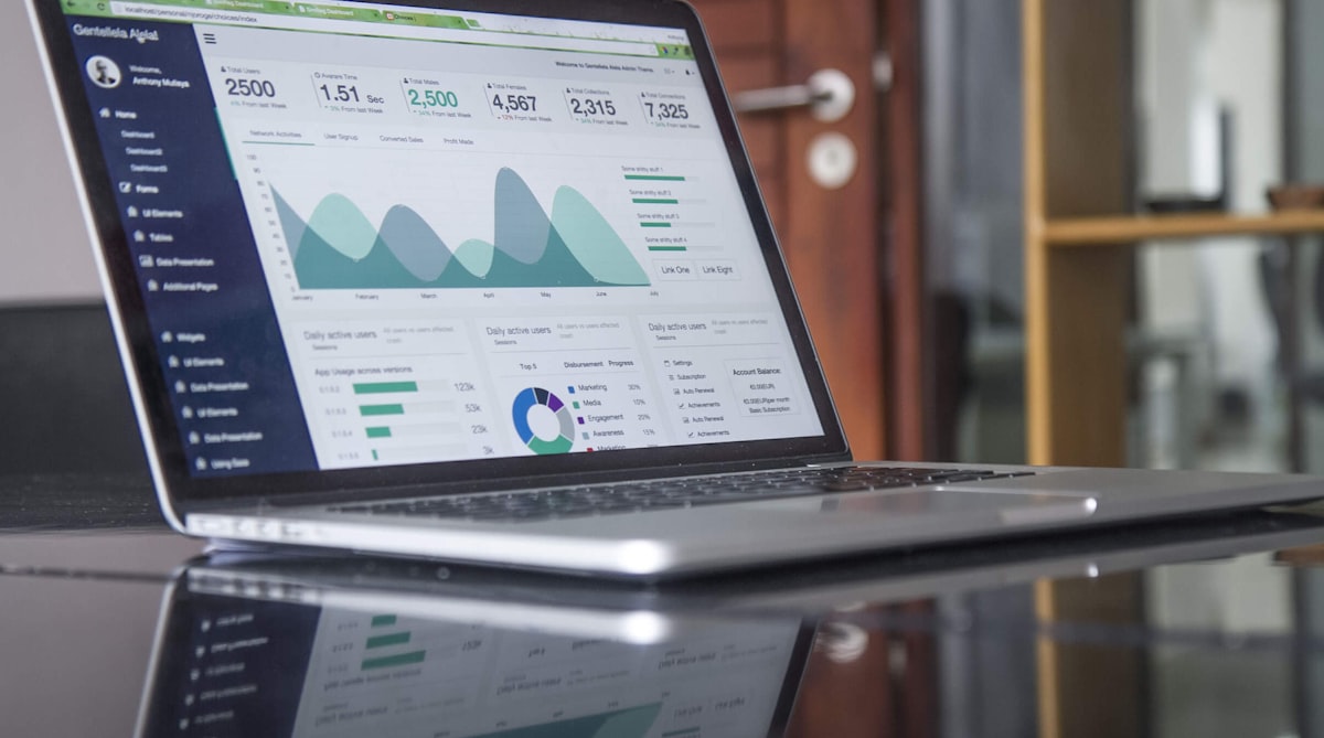 Website analytics dashboard showing performance metrics before a redesign