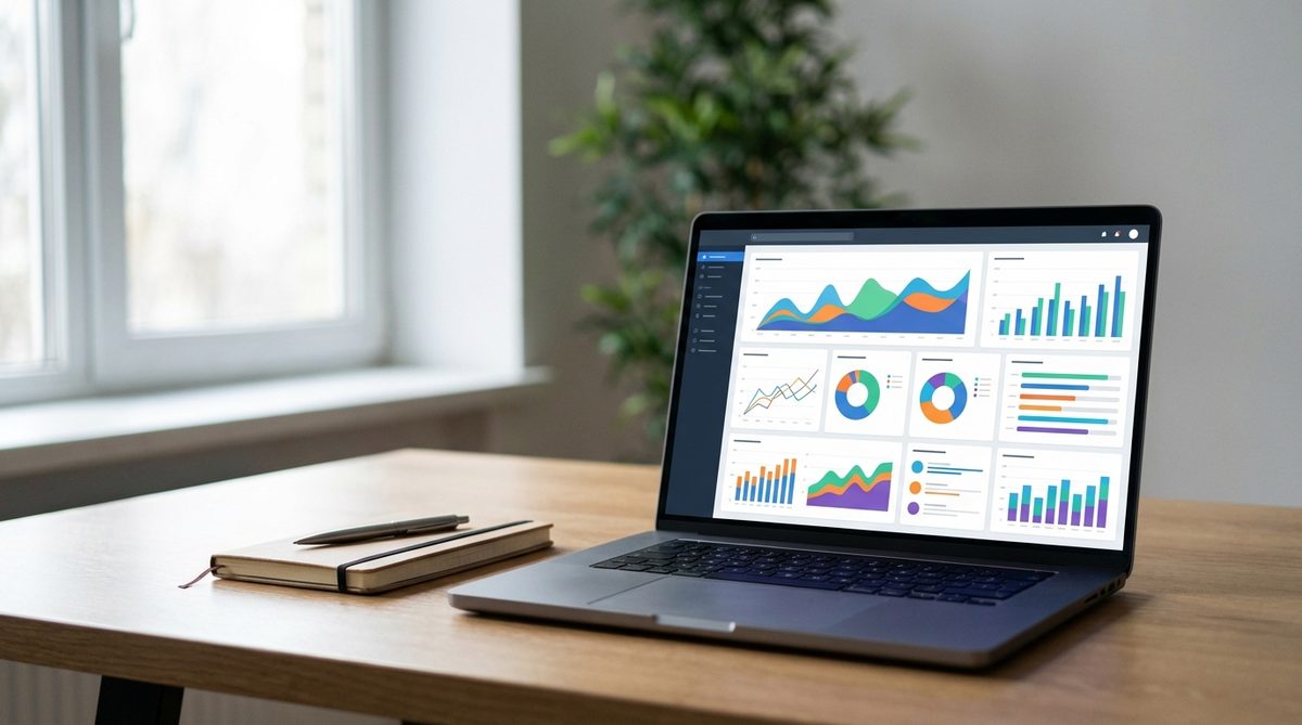 Simple website design with clean layout and analytics